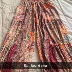 Colorful Bohemian Wide-Leg Pants